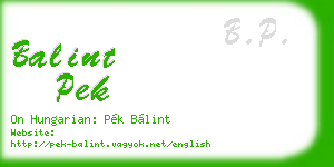 balint pek business card
